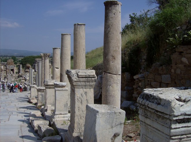 Columns in Ephesus, Asia Minor (modern Turkey)