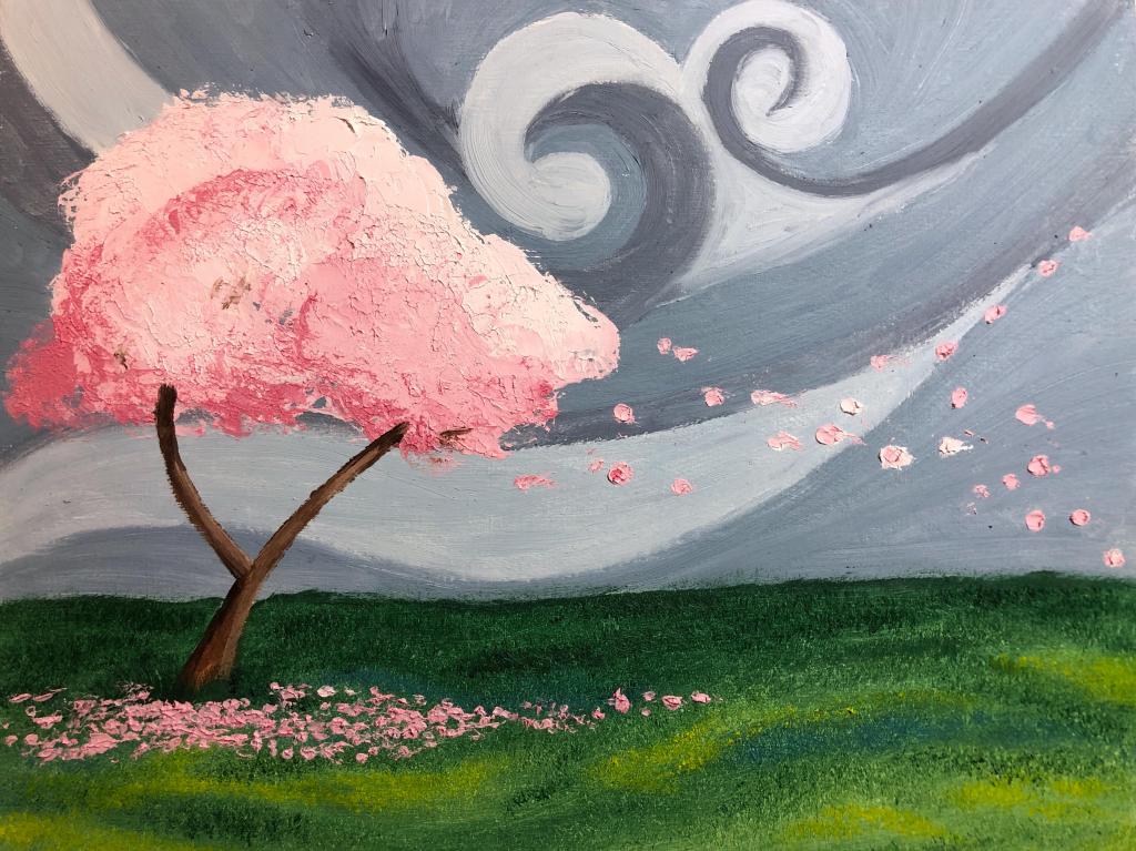 Spring Storm. Oil and cold wax on panel, 8 x 10"