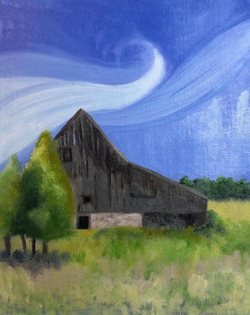 Cedar Barn, Bruce Peninsula. Oil on canvas board, 8 x 10"